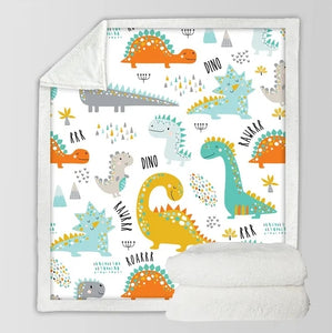 Soft & Cozy Kids Dinosaur Plush Sherpa Blanket