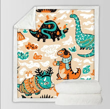 Carica l&#39;immagine nel visualizzatore di Gallery, Soft &amp; Cozy Kids Dinosaur Plush Sherpa Blanket
