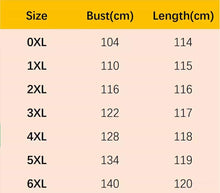 Load image into Gallery viewer, Size chart for clothing with bust and length measurements in centimeters.