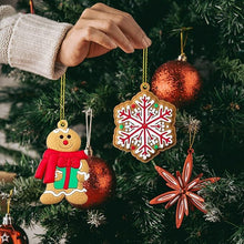 Load image into Gallery viewer, 24pcs Christmas Ornaments Cute Snowman Xmas Tree Decorations Santa Claus Plastic Figurines Ornaments with Sugar Cookie House for Christmas Tree Hanging Party DIY Decor 3 Inch Tall