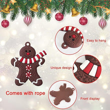 Load image into Gallery viewer, 24pcs Christmas Ornaments Cute Snowman Xmas Tree Decorations Santa Claus Plastic Figurines Ornaments with Sugar Cookie House for Christmas Tree Hanging Party DIY Decor 3 Inch Tall
