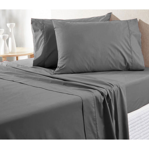 300TC Pure Cotton Sheet Set - QUEEN SIZE - Grey