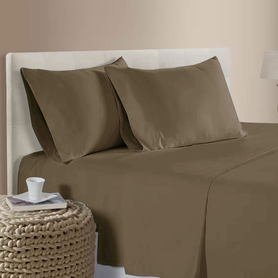 400TC Bamboo Cotton Sheet Set - Latte - QUEEN SIZE