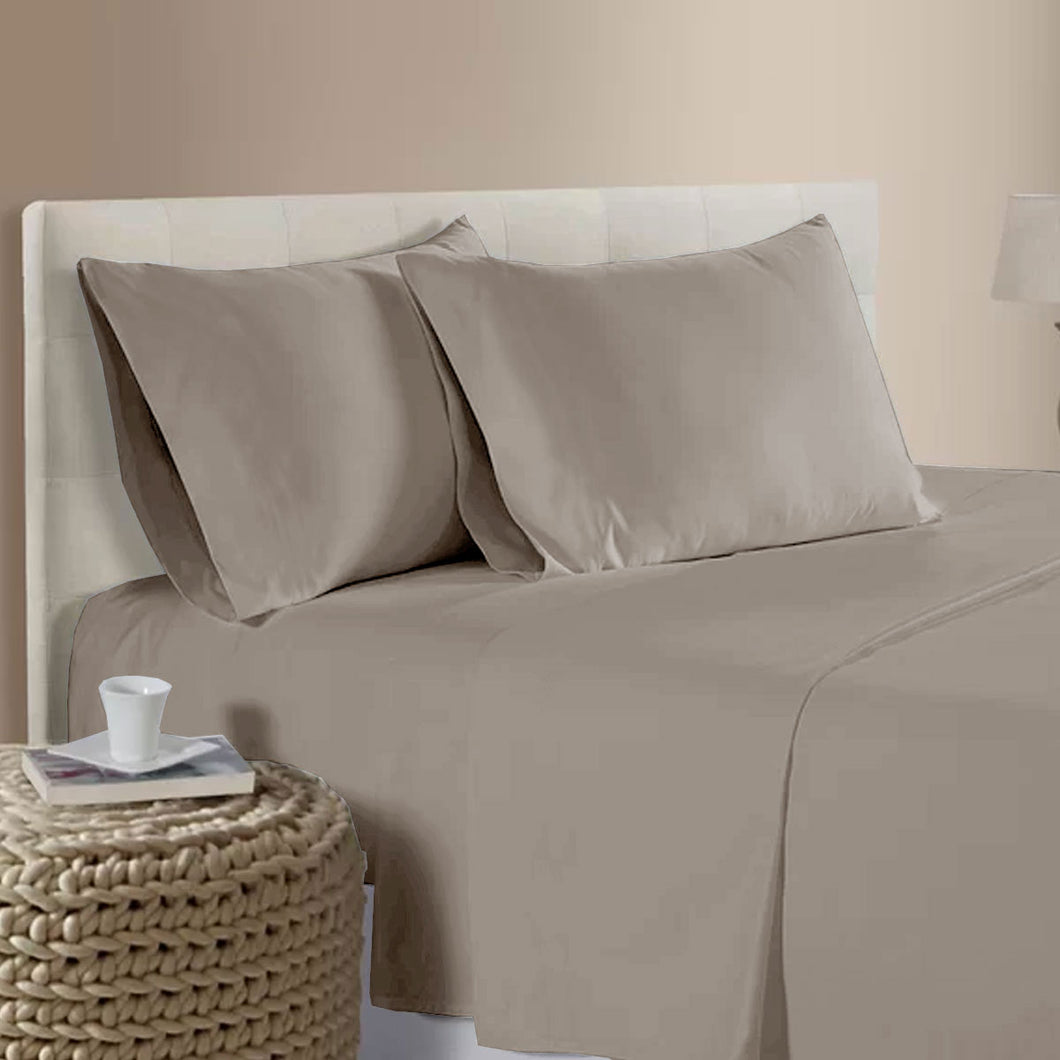 400TC Bamboo Cotton Sheet Set - Tan - QUEEN SIZE