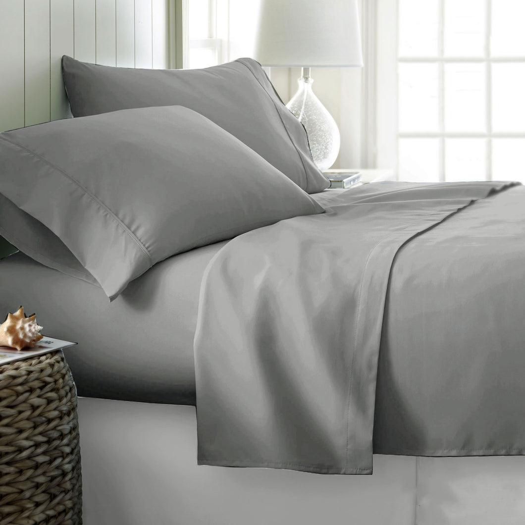 400TC Cotton Sateen Sheet Set - KING SIZE - Silver
