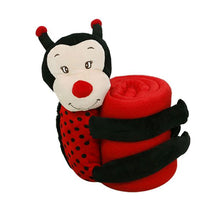 Load image into Gallery viewer, Baby Red Blanket with Toy Ladybug