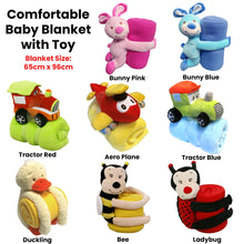 Load image into Gallery viewer, Baby Red Blanket with Toy Ladybug