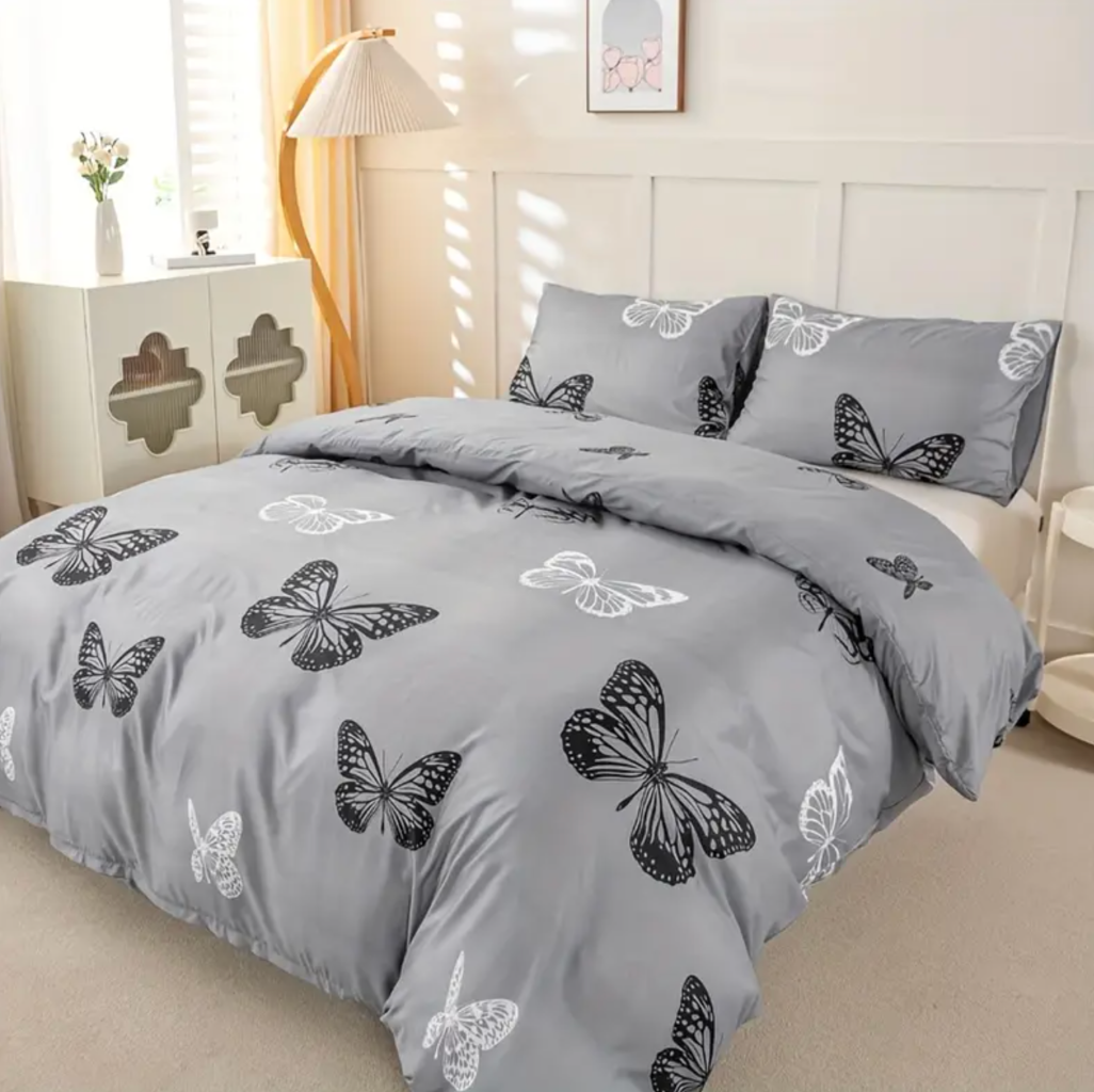 Dreamfields - Mono Papilio Quilt Cover Set - (3pcs, King Size)