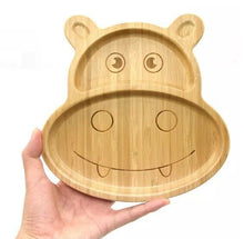 Load image into Gallery viewer, Bamboo Kids Children Baby Plate Bowl &amp; Silicon Suction Cap Base &amp; Spoon - Hippo