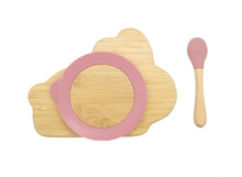 Load image into Gallery viewer, Bamboo Kids Children Baby Plate Bowl &amp; Silicon Suction Cap Base &amp; Spoon - Rabbit
