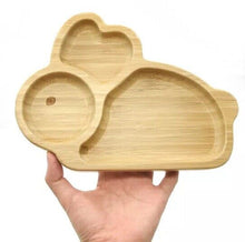 Load image into Gallery viewer, Bamboo Kids Children Baby Plate Bowl &amp; Silicon Suction Cap Base &amp; Spoon - Rabbit