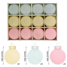Load image into Gallery viewer, 12-Piece Velvet Christmas Ornament Set - Classic Blue, Pink, and Yellow Baubles for Holiday Tree Decoration (6cm)