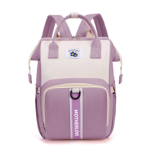 Purple New Large Capacity Mommy Bag – Portable and Lightweight Multi-Function Diaper Backpack, Stylish Baby and Mom Storage Bag