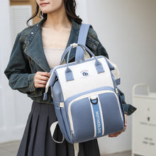Load image into Gallery viewer, Blue New Large Capacity Mommy Bag – Portable and Lightweight Multi-Function Diaper Backpack, Stylish Baby and Mom Storage Bag