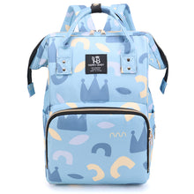 Load image into Gallery viewer, Large Capacity Multi-Functional Baby Diaper Backpack - Stylish and Travel-Friendly Mummy Bag  Crown Blue