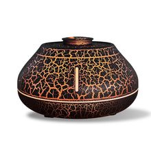 Load image into Gallery viewer, Flame Mountain Aroma Diffuser - 7-Color LED Light, 130ml Capacity, Ultrasonic Mist Maker for Home or Office, Cracked Black