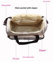 Load image into Gallery viewer, Coffee 5-Piece Mommy Bag Set - Large Capacity Diaper Bags for Baby Travel, Tote and Shoulder Bags with Insulated Bottle Holder and Snack Bag