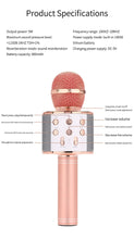 Load image into Gallery viewer, Blue Bluetooth 5.0 Karaoke Microphone for Family Entertainment