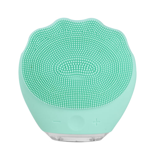Green Electric Silicone Facial Cleanser - All-Around Vibration Massage Face Cleaning Device