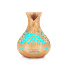 Load image into Gallery viewer, Light Woodgrain 500ml Wood-Grain Essential Oil Aroma Diffuser with Lattice Design and Humidifier