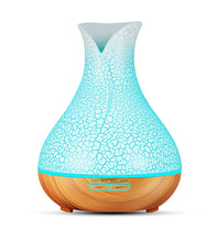 Load image into Gallery viewer, Blue Crack 500ml Wood-Grain Essential Oil Aroma Diffuser with Lattice Design and Humidifier