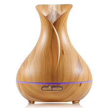 Load image into Gallery viewer, Wood Grain 500ml Wood-Grain Essential Oil Aroma Diffuser with Lattice Design and Humidifier