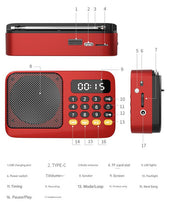 Load image into Gallery viewer, Portable Digital Music Player &amp; FM Radio,4 Playback Modes, LED Flashlight(Gray)