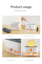 Load image into Gallery viewer, Himalayan Salt Stone Flame Aroma Diffuser &amp; Humidifier - 7 Light Options, Ultrasonic, Auto Shut-Off(white)