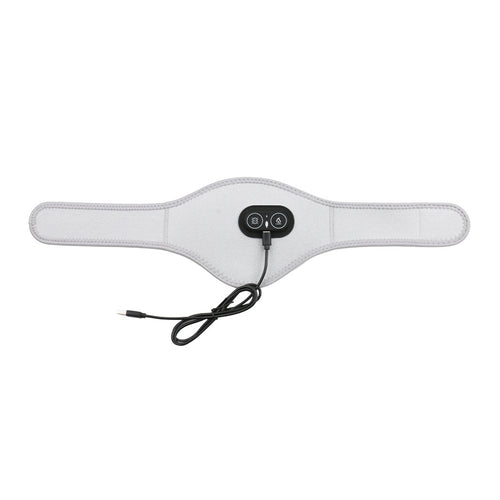 Light Grey Heated Vibrating Neck Wrap - USB Powered Massager for Soothing Pain Relief with 3 Heat & 3 Vibration Modes