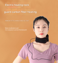Load image into Gallery viewer, Dark Grey Heated Vibrating Neck Wrap - USB Powered Massager for Soothing Pain Relief with 3 Heat &amp; 3 Vibration Modes