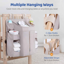 Load image into Gallery viewer, Pink Foldable Baby Crib Storage Hanging Bag - Large Capacity Organizer for Cribs and Changing Tables