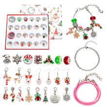 Load image into Gallery viewer, 24-Day DIY Christmas Advent Calendar/Jewellery Kit - Charm Bracelet Set with Holiday-Themed Charms for Kids