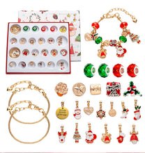 Load image into Gallery viewer, 24 Day DIY Christmas Advent Calendar/Jewellery Kit - Charm Bracelet Sets with Holiday-Themed Charms for Kids