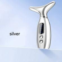 Load image into Gallery viewer, Multi-Functional Neck &amp; Face Beauty Massager - Constant Heat, Ion Infusion &amp; Sonic Vibration(silver)