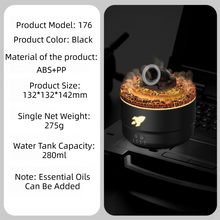 Load image into Gallery viewer, 176 Black Simulation Turret Diffuser &amp; Humidifier - Smart Timer Ultrasonic Mister with Volcano Lava Crack Shell and Colorful Light