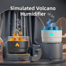 Load image into Gallery viewer, 176 Black Simulation Turret Diffuser &amp; Humidifier - Smart Timer Ultrasonic Mister with Volcano Lava Crack Shell and Colorful Light