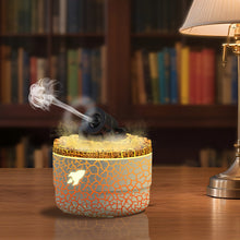 Load image into Gallery viewer, 176 White Simulation Turret Diffuser &amp; Humidifier - Smart Timer Ultrasonic Mister with Volcano Lava Crack Shell and Colorful Light