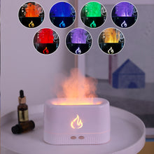 Load image into Gallery viewer, White 3D Simulation Flame Aroma Diffuser &amp; Humidifier - Ultrasonic Desktop Mister with 7-Color LED Light and Automatic Scent Spray (200ML)