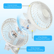 Load image into Gallery viewer, USB Powered Desk Fan – Portable 2-Speed Adjustable Angle Cooling Fan (White)