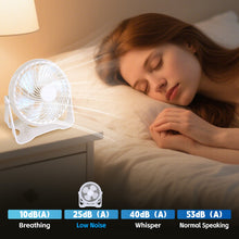 Load image into Gallery viewer, USB Powered Desk Fan – Portable 2-Speed Adjustable Angle Cooling Fan (White)