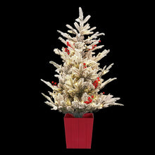 Load image into Gallery viewer, Jingle Jollys Christmas Tree 1M LED Potted Xmas Party Decor Red Barries Flocked