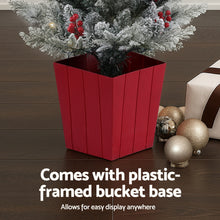 Load image into Gallery viewer, Jingle Jollys Christmas Tree 1M LED Potted Xmas Party Decor Red Barries Flocked