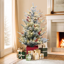 Load image into Gallery viewer, Jingle Jollys Christmas Tree 1M LED Potted Xmas Party Decor Red Barries Flocked