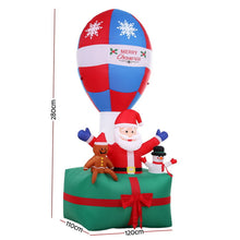 Load image into Gallery viewer, Jingle Jollys Christmas Inflatable Santa in Ballon 2.8M Height LED Decorations Illuminated