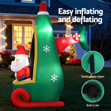 Load image into Gallery viewer, Jingle Jollys Christmas Inflatable Santa in Helicopter 2.55M Height LED Illuminated Decorations