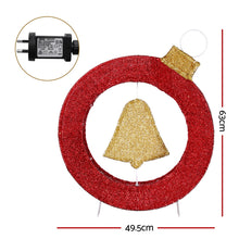 Load image into Gallery viewer, Jingle Jollys Christmas Lights 60cm Motif 30 LED Bell Wreath Xmas Decorations
