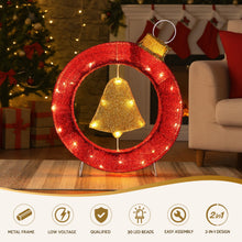 Load image into Gallery viewer, Jingle Jollys Christmas Lights 60cm Motif 30 LED Bell Wreath Xmas Decorations