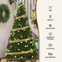 Load image into Gallery viewer, Jingle Jollys 20M Christmas Lights Fairy Ribbon Light 200 LED Xmas Decor Golden