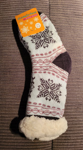 Warm, Fluffy Patterned Winter Socks