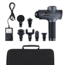 Load image into Gallery viewer, Everfit Massage Gun - 6 Heads Electric LCD Massager - Charcoal